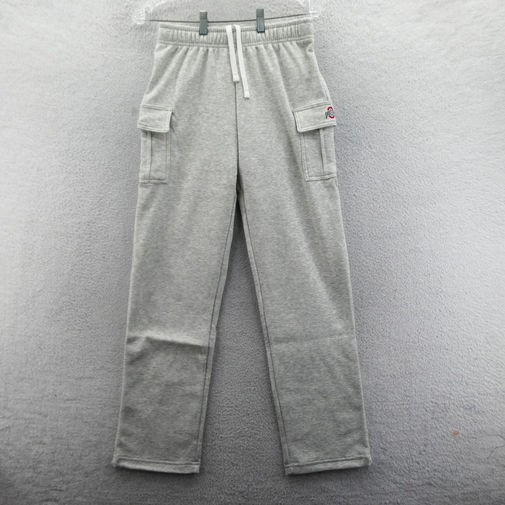 NCAA Sweatpants Womens Small Ohio State Buckeyes Gray Fleece Cargo‎ Joggers NEW